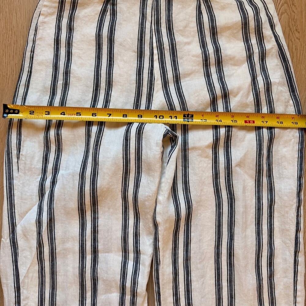 Reformation white and Black Striped cropped linen Pants size 0 - Picture 10 of 12
